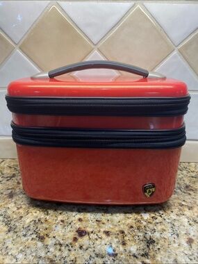 HEYS Hardshell Travel Make Up Toiletries Case Red